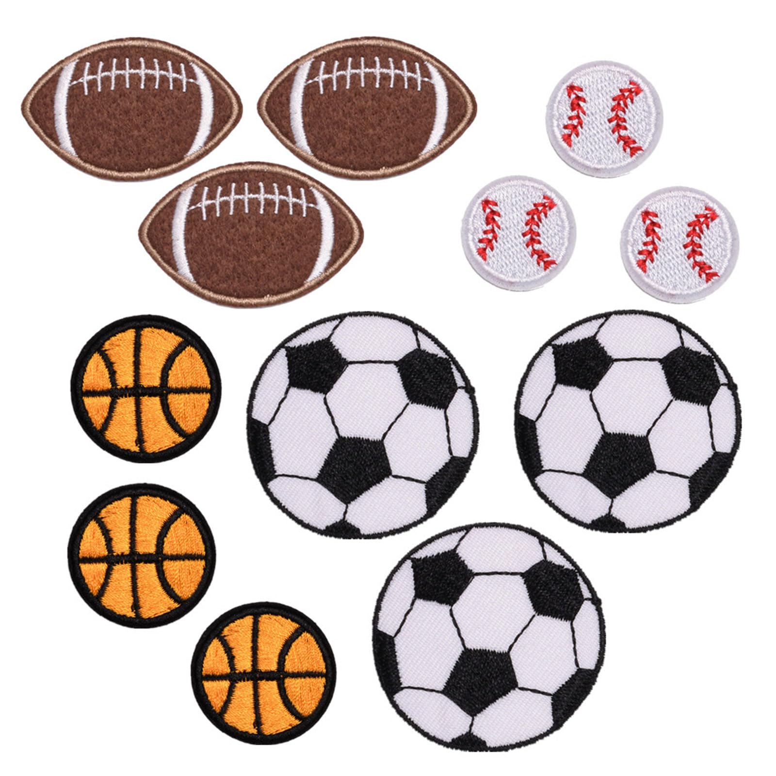carotoe 12 Pcs/Set Football Iron on Patches Football Embroidered Patches Sew on Appliques for Jeans Skirt