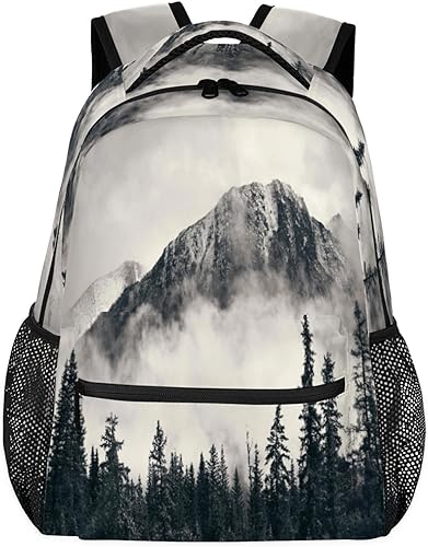 Mochila escolar con árbol de bosque de montaña brumosa para niñas y niños, mochila de viaje ligera, mochila escolar para estudiantes universitarios, Mochila escolar con árbol de bosque de montaña brumosa para niñas y niños, mochila de viaje ligera, mochila escolar para estudiantes universitarios,