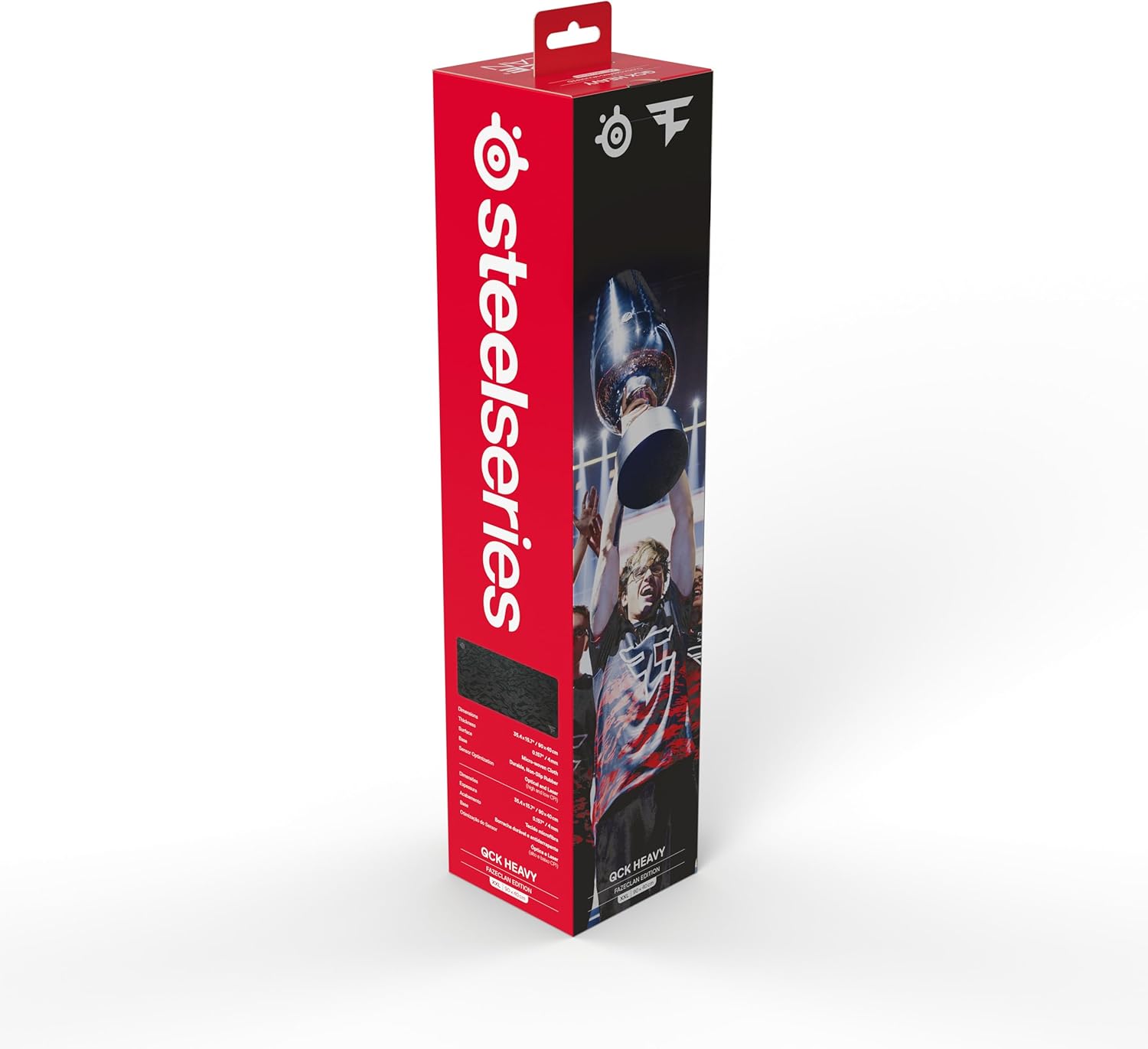 QcK XXL - Superficie da gaming - Edizione Clan FaZe - Panno spesso XXL - Dimensionato per coprire le scrivanie - Ottimizzato per i sensori di gioco - Tastiera gaming - Immagine 6