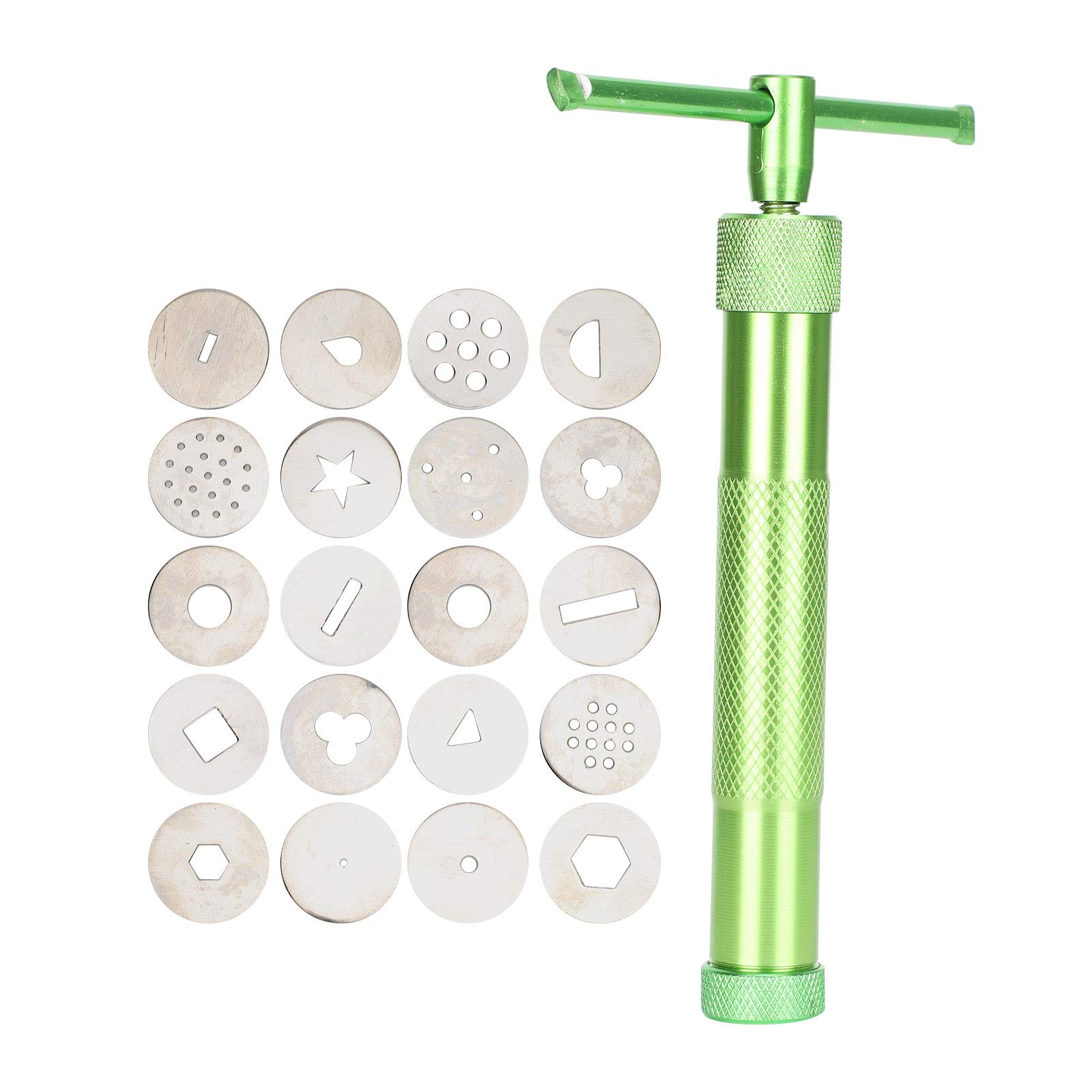 Rankomu Pistola de barro de arcilla llena de gente, extrusora de arcilla rotativa de acero inoxidable, exprimidor manual para manualidades y cerámica, herramienta versátil para esculpir y dar forma a