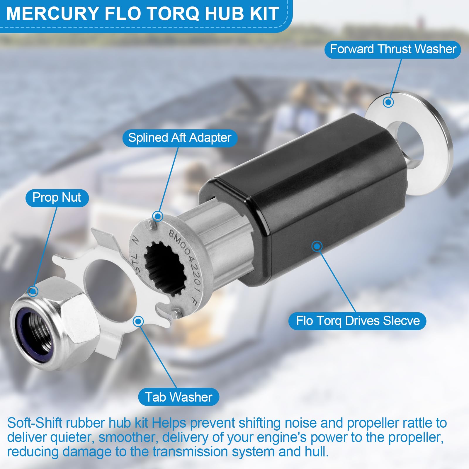 Ricambio Kit Mozzo Flo Torq II Quicksilver 835257Q1 Per Mercury 135-300HP E Mercruiser Alpha Bravo One
