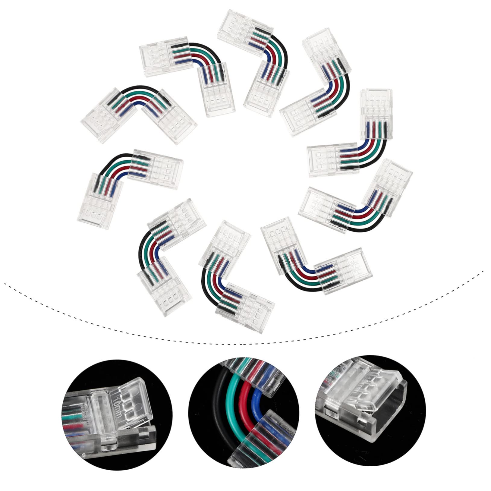 PRETYZOOM 40stücke Förmige Verbindungsadapter Für Rgb Solderless Steckverbinder Für Einfache Installation Und Schnelle Erweiterung Von Lichtleisten