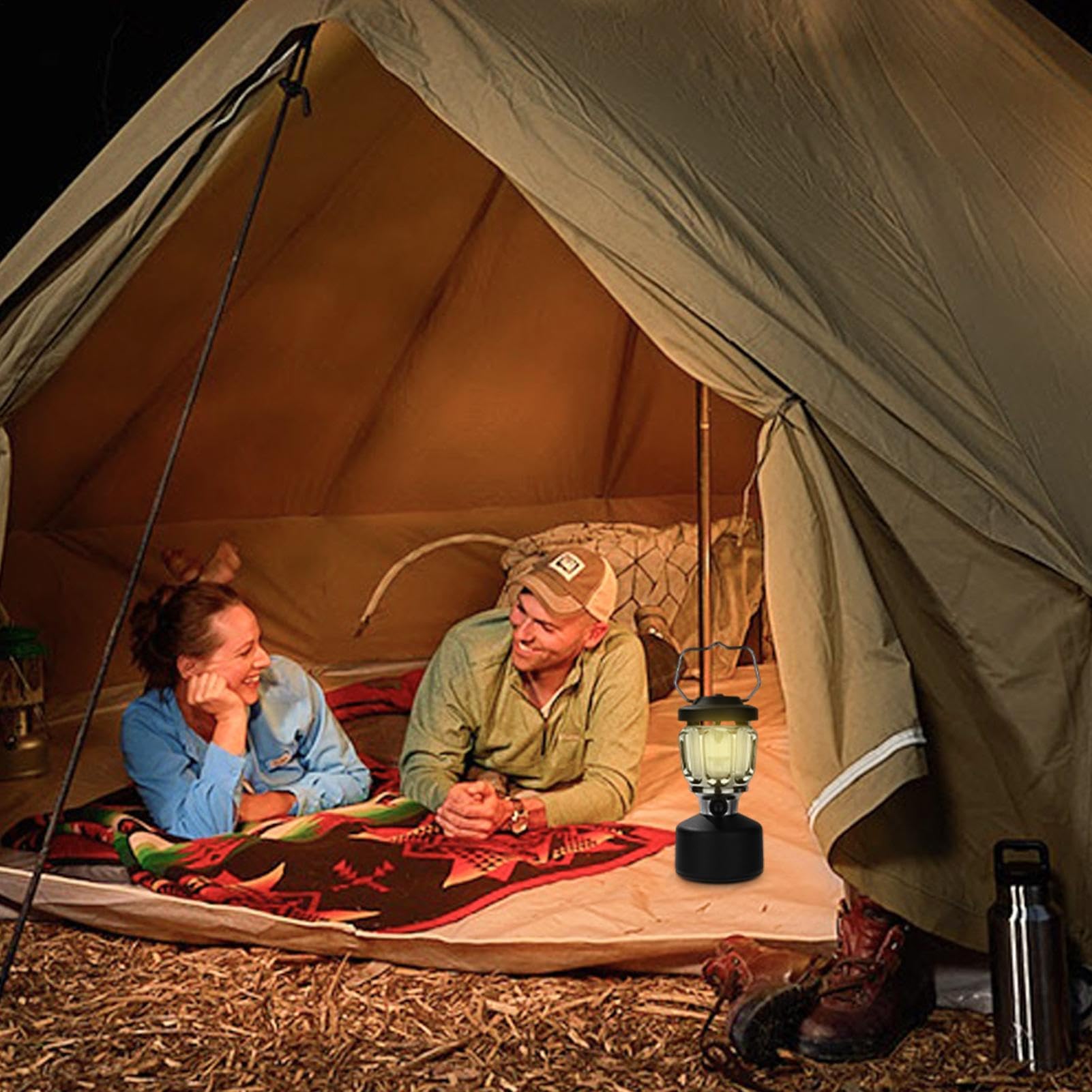 Carga de Luces de Campamento Linterna Recargable de la Linterna LED Que acampa con la Prenda Impermeable del Banco IPX4 del Poder multicolora