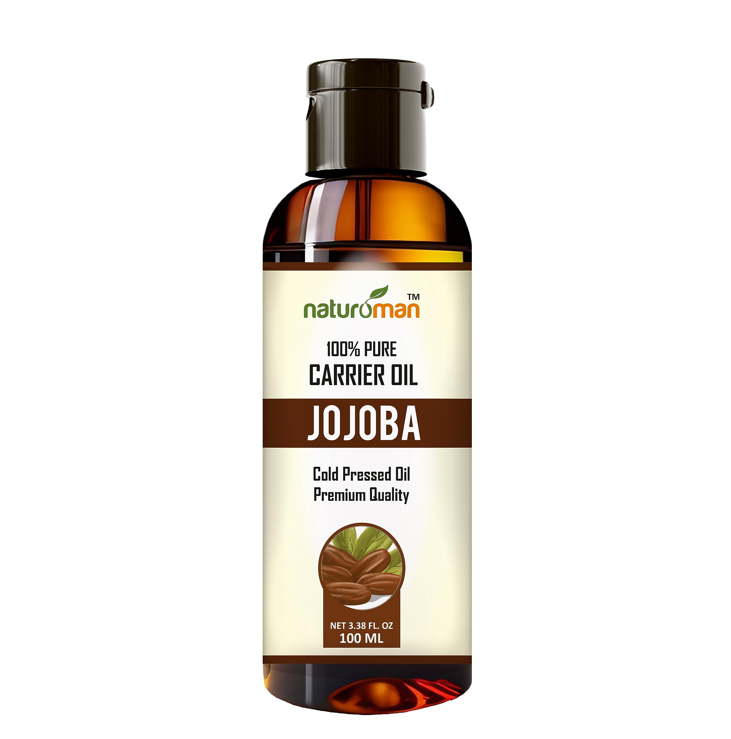 Naturoman Cold Pressed Jojoba Carrier Oil | Suitable for All Skin Types | 100% Pure & Natural | For Skin, Hair, Face, Body & Massage | Pack of 1 | 100 ml (B07QFD6CMP) Amazon Price History, Amazon Price Tracker