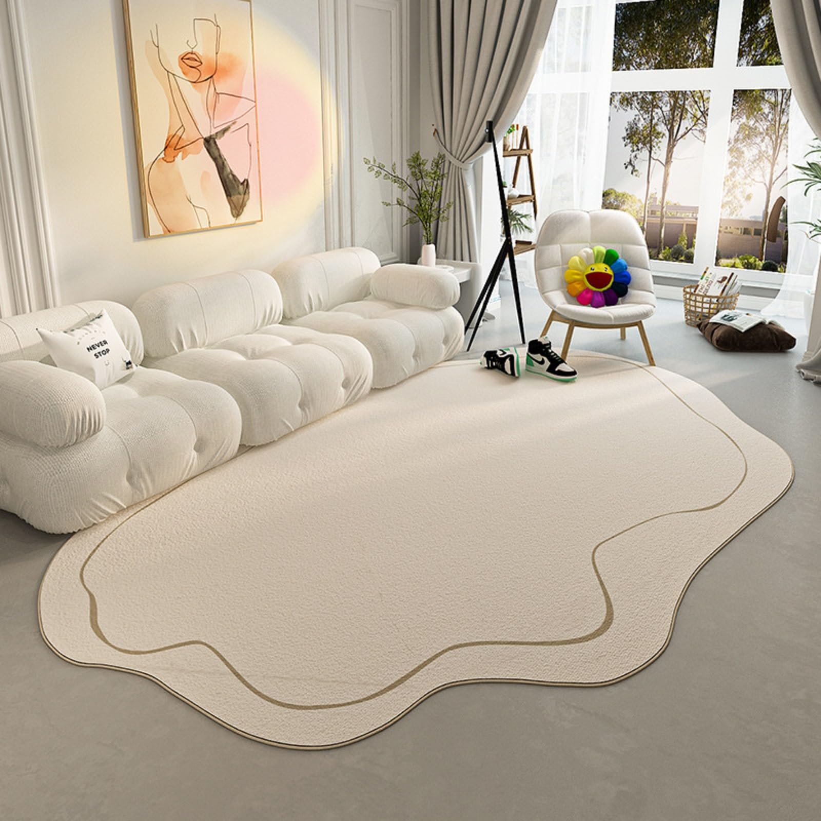Tapis d'extérieur moderne pour animaux et décoration de terrasse cocooning