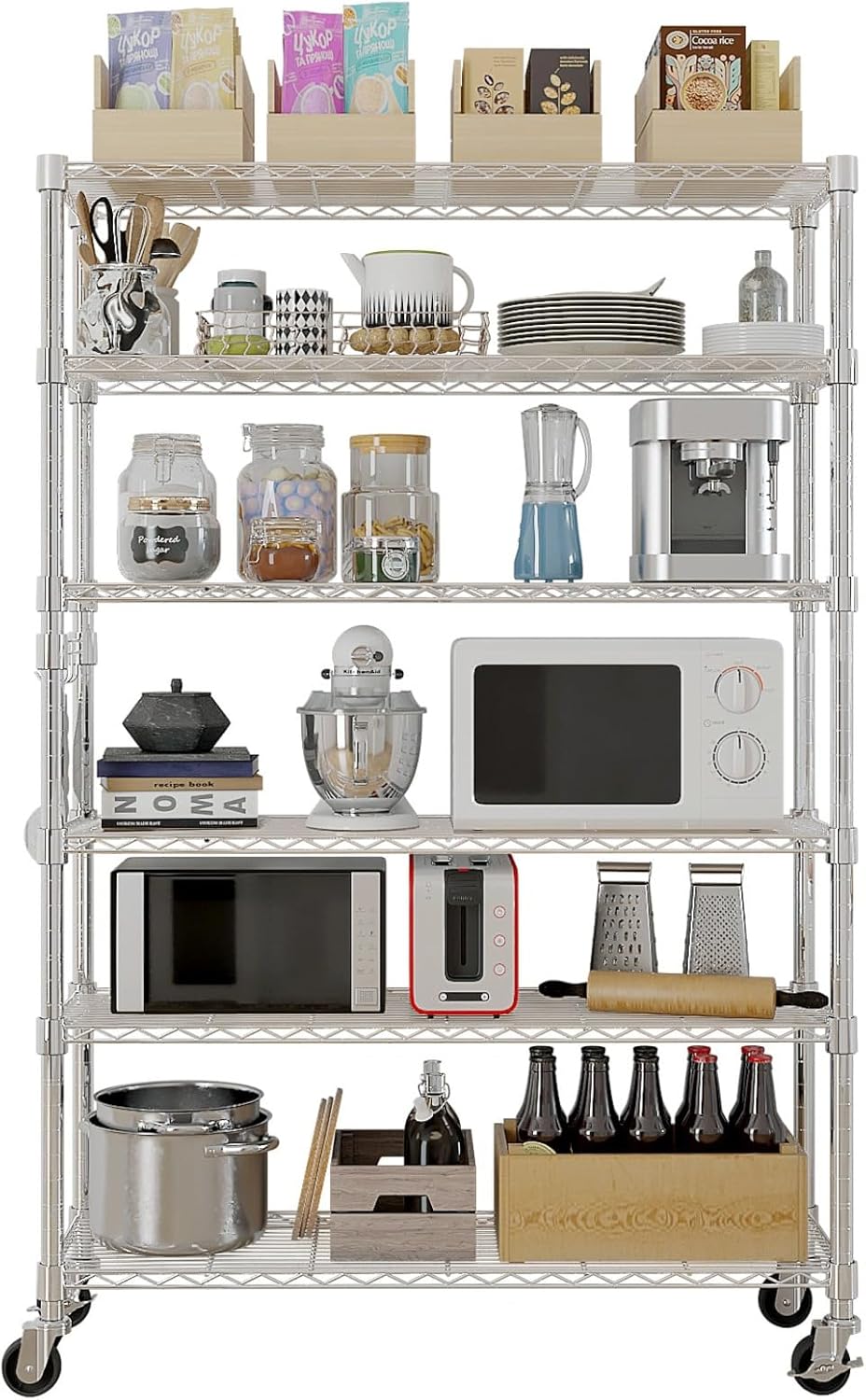 Six layer free combination household storage rack