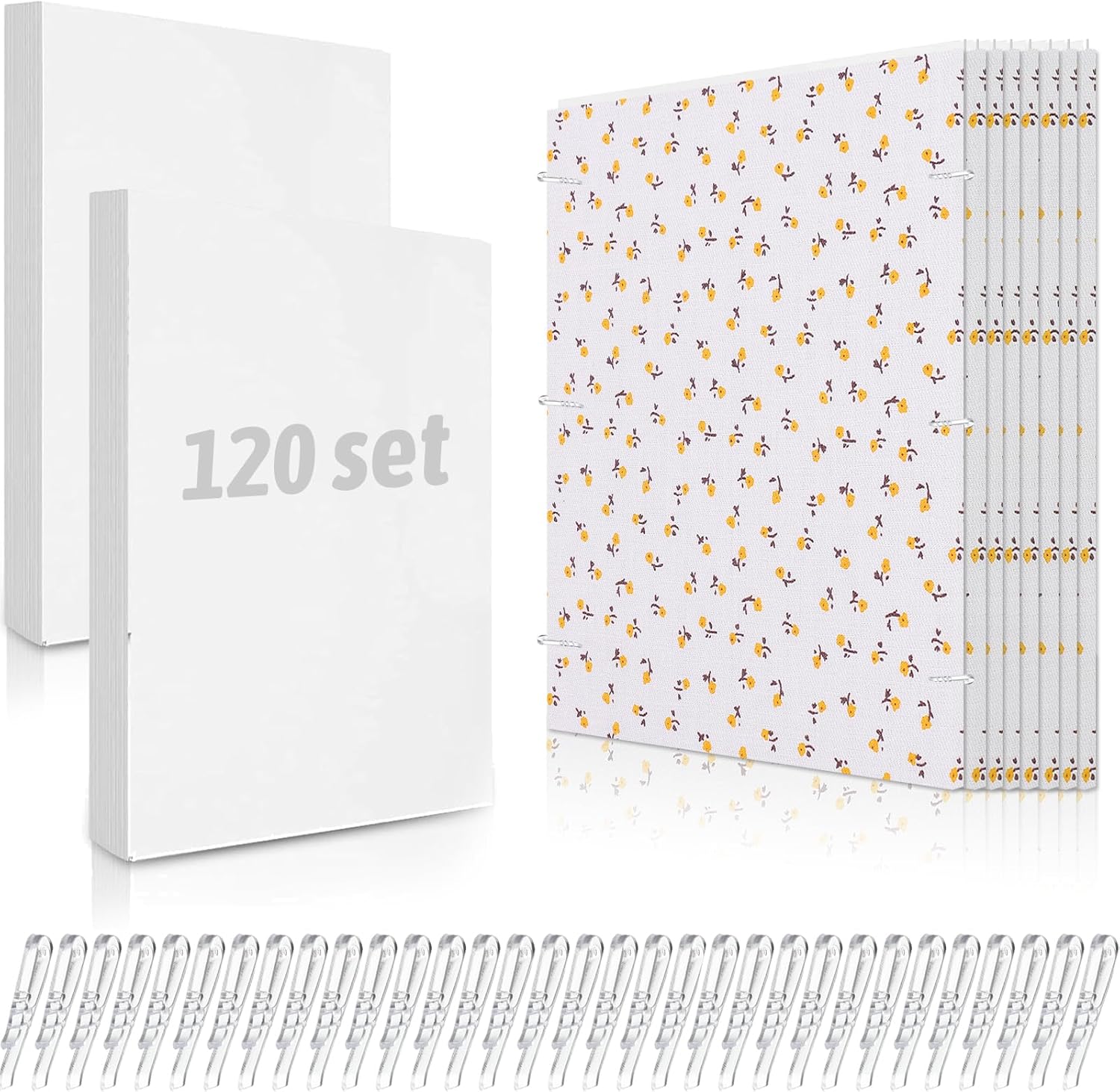 7.5 x 10.6 Inch Fabric Organizer Boards,Thickened Fabric Backing Boards Comic Book Boards and Clear U Shape Plastic Alligator Clips Fabric Board forFolding and Storing Cloth Straight