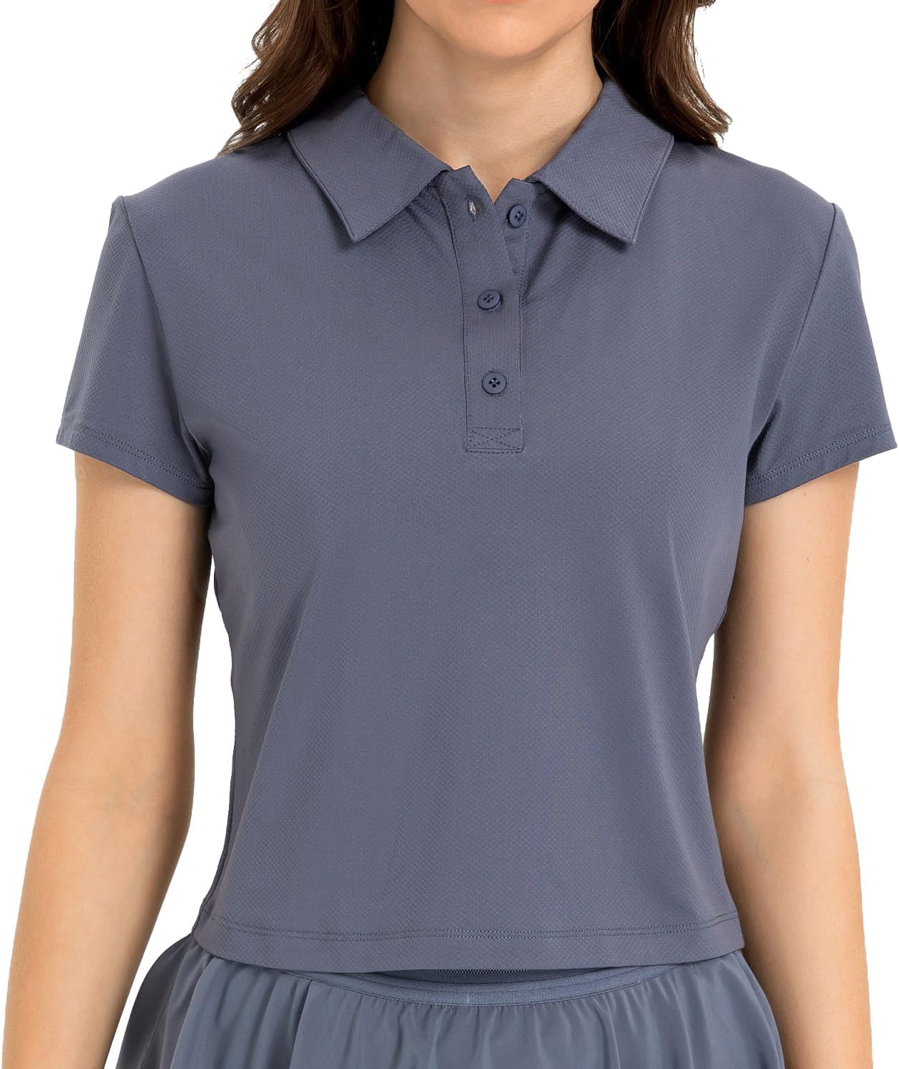 Women's Cropped Polo Shirts Athletic Golf Tennis Shirts Short Sleeve Moisture Wicking Collared Sports T-Shirts