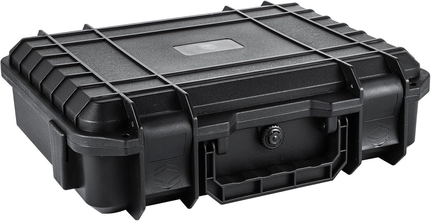 Kamera Koffer Transportkoffer mit Rasterschaumstoff, SLR-Tasche Aufbewahrungsbox, wasserdichte Kameratasche für Drohne, Kamera & Objektiv Zubehör, stoßfest & tragbar mit Schloss (L)