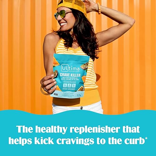 Miniatura 2 de Ultima Replenisher Suplemento y electrolitos en polvo Crave Killer, fusión tropical, 14 paquetes de barras, paquetes de hidratación que patean los