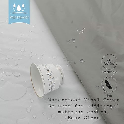 Miniatura 6 de Mielmoon Vinilo de espuma impermeable para colchón multiusos de felpa media firme, doble cara fabricado en Estados Unidos, colchón en una caja para