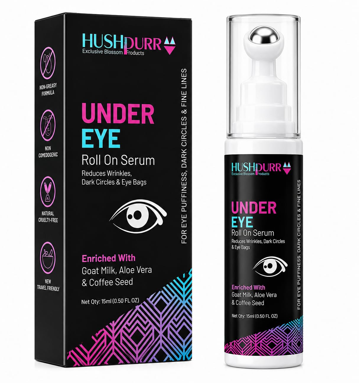 Under Eye Roll-On Serum with Goat Milk, Aloe Vera, Coffee Seed Extract, Natural Ingredients for Dark Circles & Puffiness Reduction, Non-Greasy Formula-picture-14