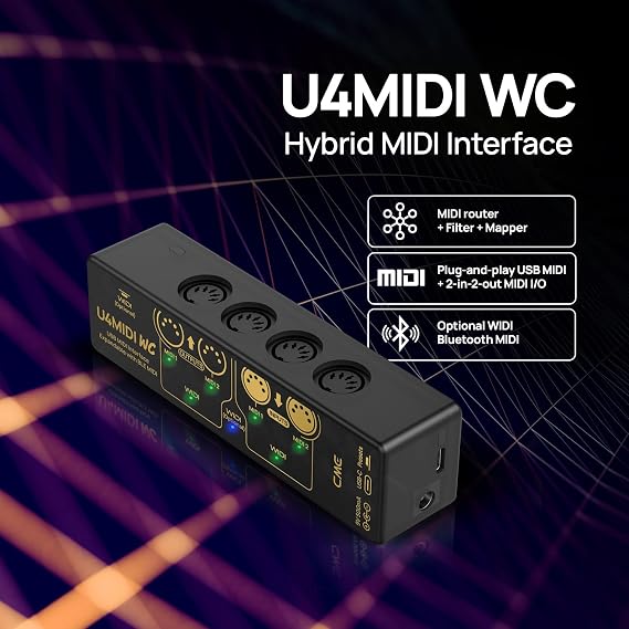 CME U4MIDI WC + WIDI Core - Hybrid 2-in-2-out MIDI Interface + WIDI Premium Bluetooth MIDI
