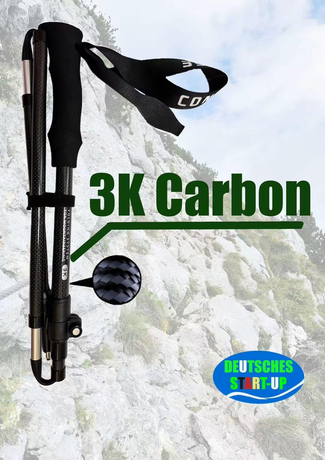Ultralight Carbon Trekkingstöcke Profi-Set | Nur 210g, Höhenverstellbar für Wanderen & Nordic Walking | Inkl. Trekking-Ausrüstung