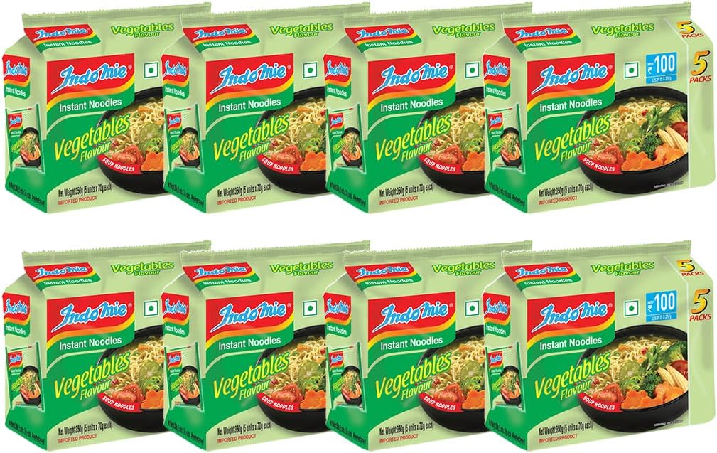 Instant Noodles Vegetables Flavor Bundle Pack of 40 (80g Each), Vegetarian, Authentic Indonesian Flavor, Quick and Easy Meal, Spicy Savory Stir-Fried Noodles (40) (Pack of 40, Vegetables)