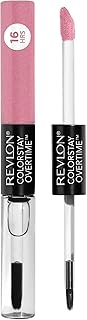 Revlon ColorStay Overtime Lipcolor, Dual Ended Longwearing Liquid Lipstick with Clear Lip Gloss, with Vitamin E in Pink, Forever Pink (410), 0.07 oz
