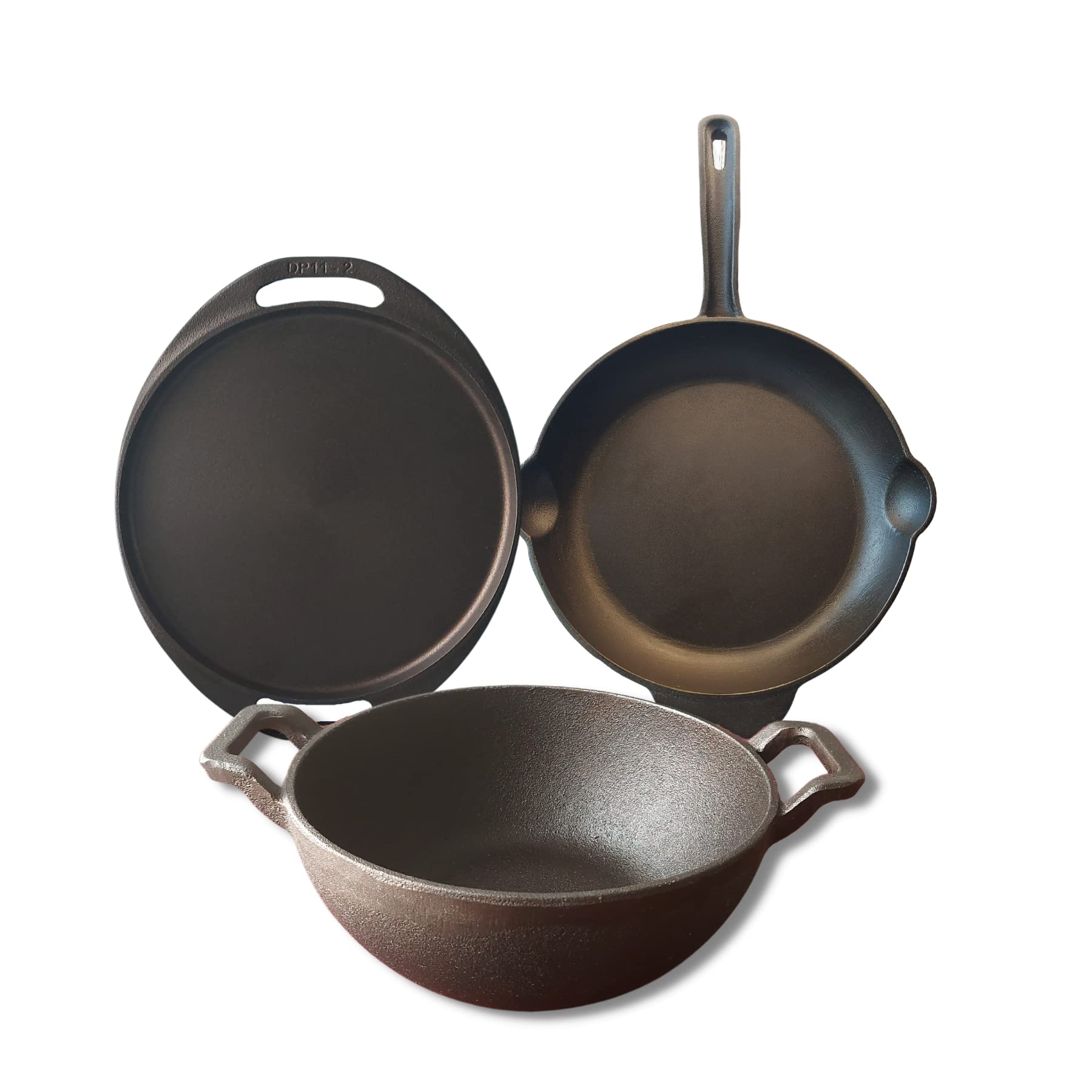 Buy GREAT INDIAN KITCHEN Cast Iron Cookware Set PreSeasoned Cast Iron