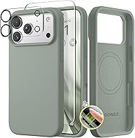 Vista 61 de GONEZ Funda de silicona para iPhone 14 Pro Max, compatible con MagSafe, con protector de pantalla + protector de lente de cámara, silicona líquida a