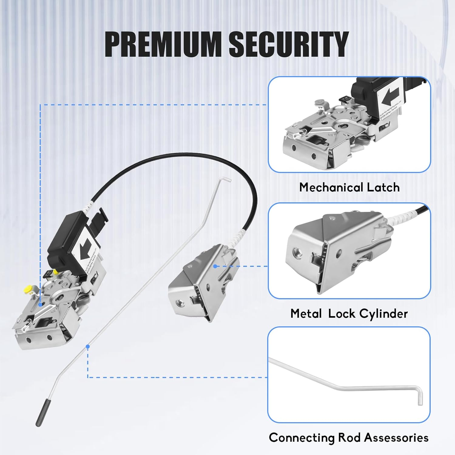Door Latch Lock Assembly Front Left Driver Side F4TZ-15219A65-A Fit for 1992 1993 1994 1995 1996 1997 Bronco F150 F250 F350, Door Lock Latch F4TZ15219A65A Door Latch Lock Actuator Motor Cable Rod Kit