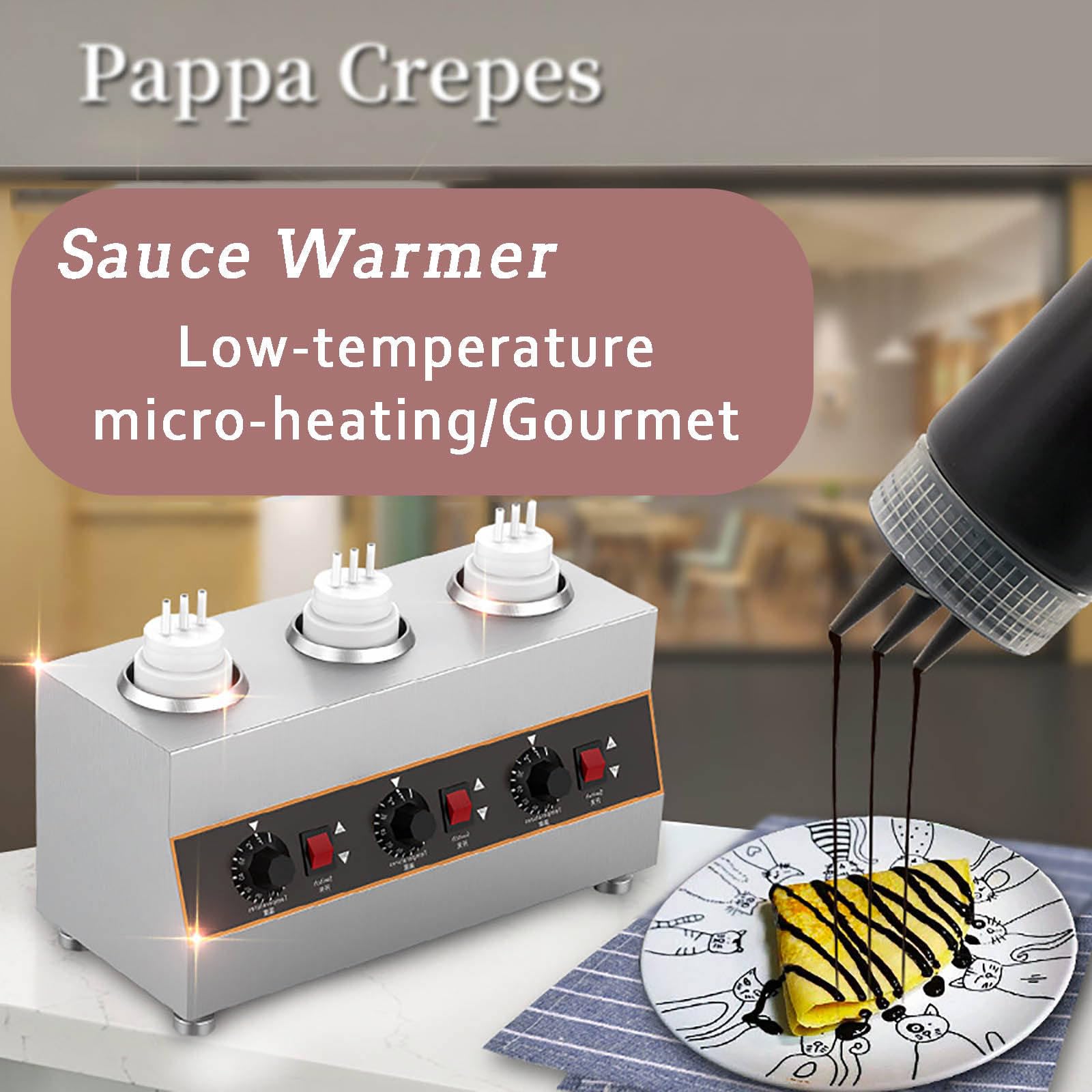 Calentador de salsa con control mecánico de temperatura, 2 métodos de calentamiento, capacidad de 650-2600 ml para mantener las salsas calientes