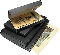 Vista 6 de Lineco Caja de almacenamiento tipo folio, diseño tipo concha con borde de metal. 13.5x19.5x1.75 pulgadas, caja de archivo de cartón, preserva fotos