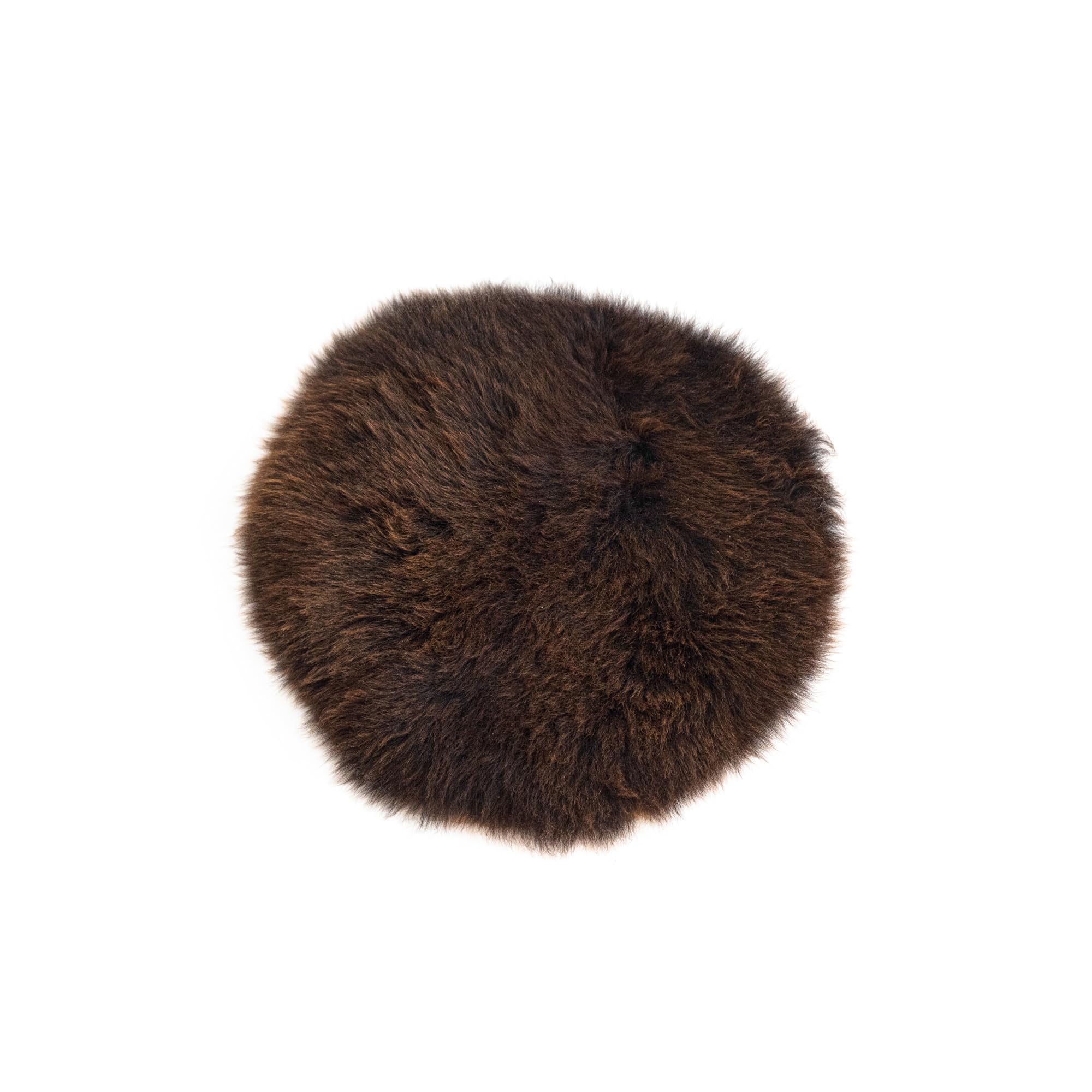 Robert's Rugs Brown Sheepskin Seat Pads 35Cm Diameter - Round Seat Pads For Living Room - Natural Wool Seat Pad - Soft Seat Cushions - Genuine Sheepskin Chair Pad Fluffy
