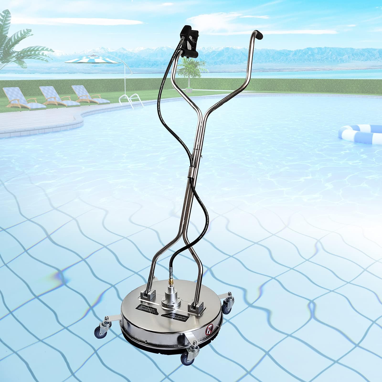 Limpiador de superficies de acero inoxidable de 20 pulgadas, 4000 psi, para adoquines, calzadas, terrazas, cubiertas y aceras