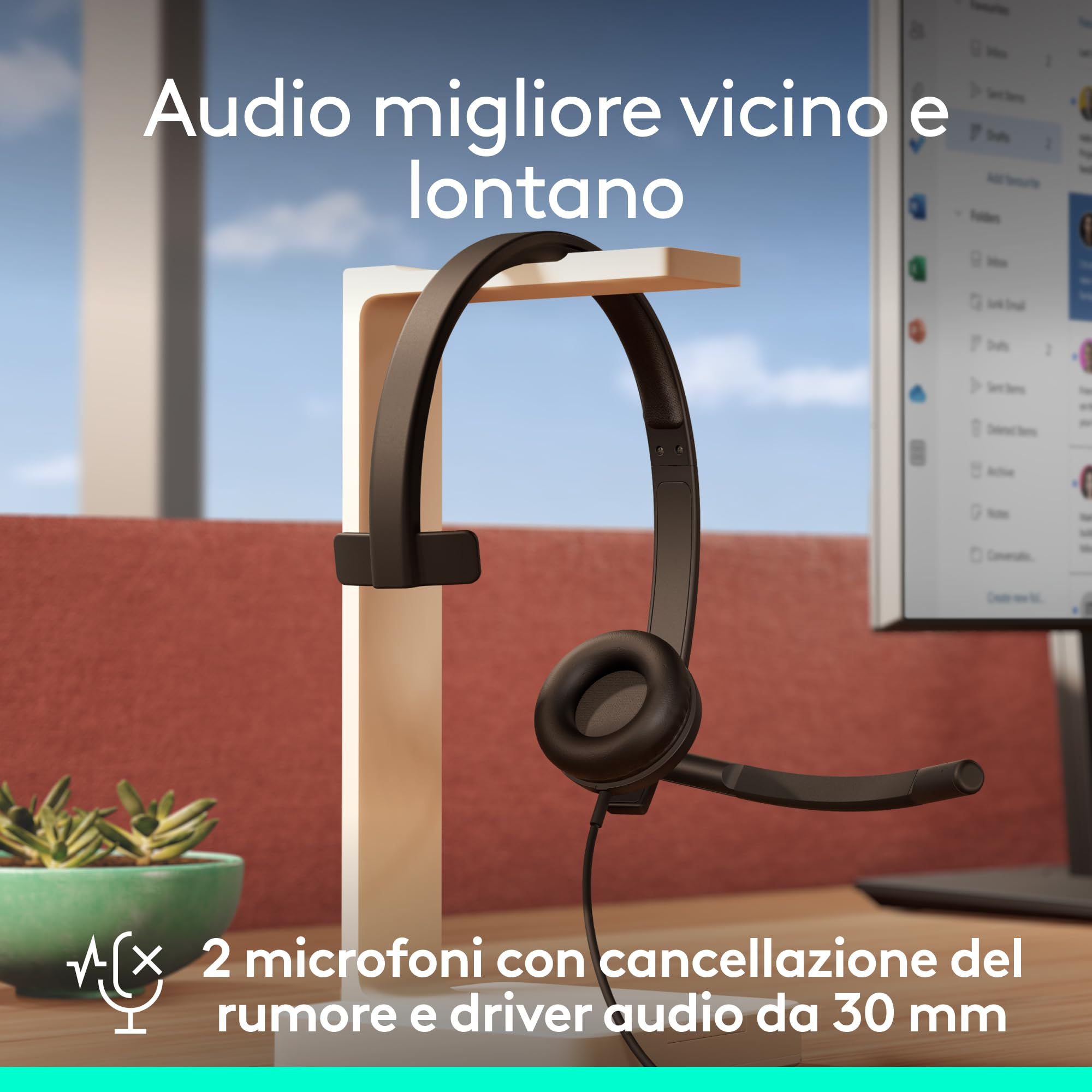 Logitech H570e cuffia con microfono per PC e Mac