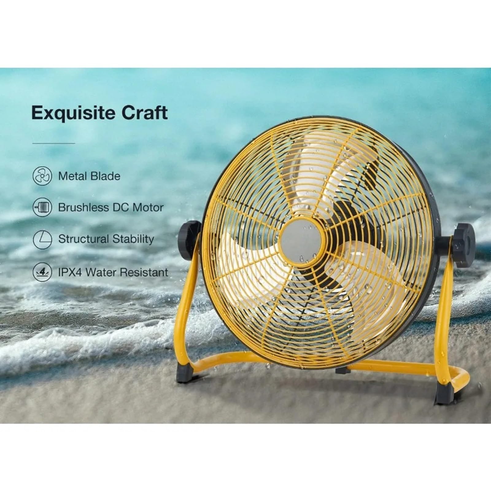sdneNest Ventilador industrial de suelo, ventilador eléctrico industrial de 12 pulgadas, portátil, inalámbrico, hoja de metal, alta velocidad, para camping, viajes, comercial