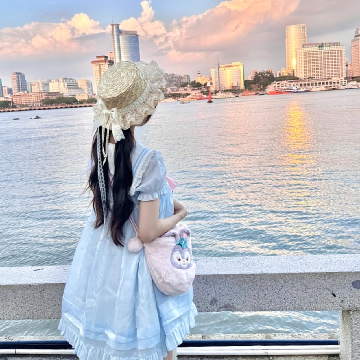 Amazon.co.jp: [Ligwon] ロリータ 帽子 麦わら帽子 カンカン帽 髪飾り