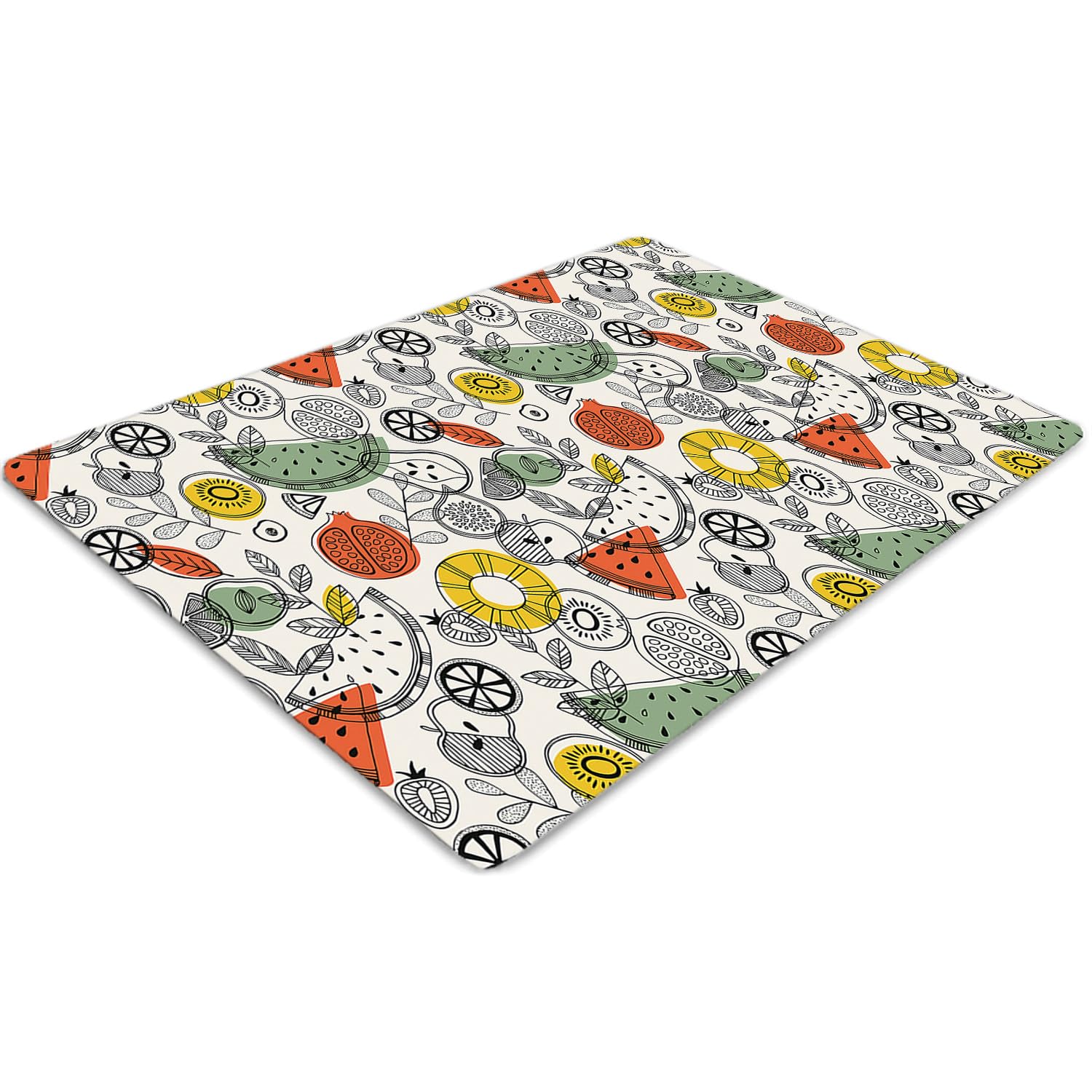 Tapis de protection sol PVC 140x100 cm | Décor fruits pour bureau et maison
