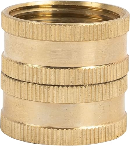 Miniatura 2 de Hourleey Adaptador de manguera de jardín, conectores de manguera de latón macizo de 34 pulgadas, paquete de 2 conectores de manguera con 2 arandelas