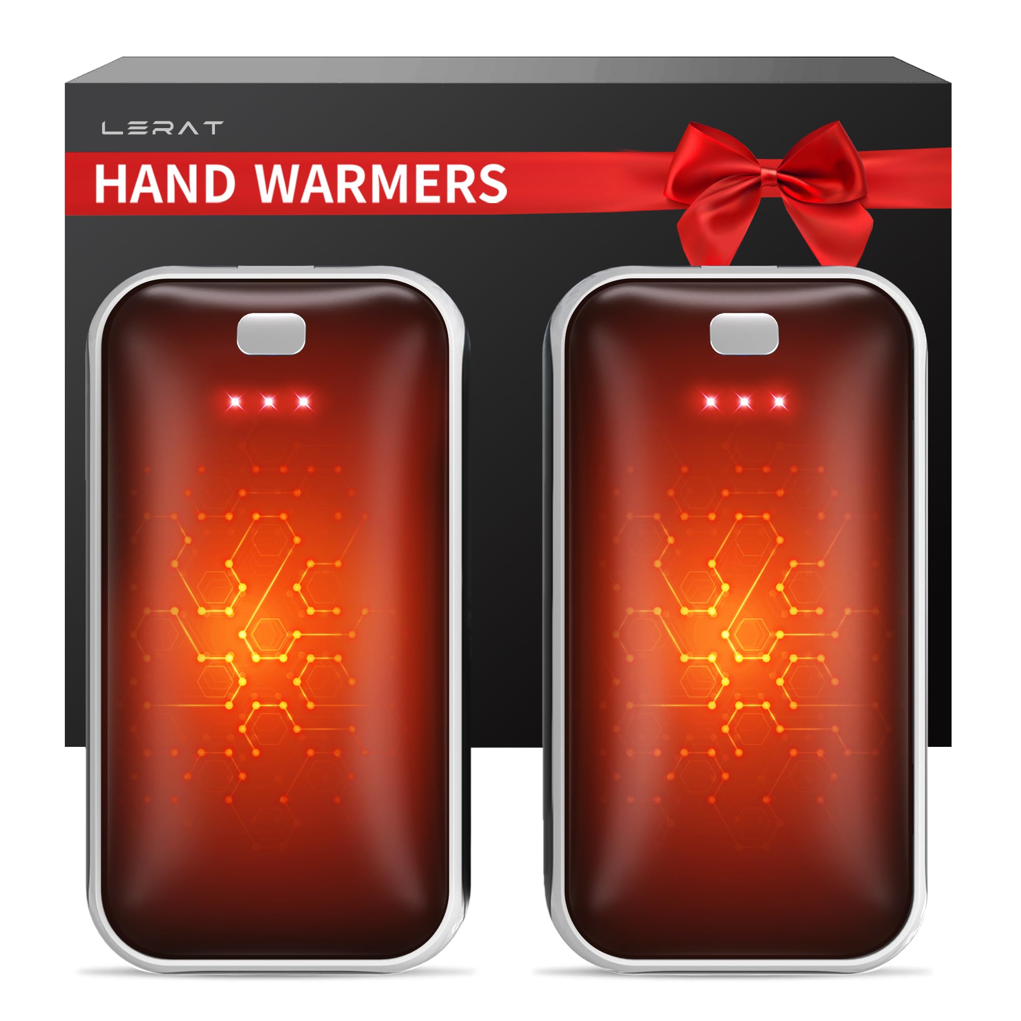 Lerat Handwärmer Wiederaufladbar 2 Pack Tragbarer Elektrischer Handwärmer Max 55.0 °C Wiederverwendbare Slim Pocket Heater Handwärmer Geschenke für Männer Frauen Outdoor Golf Camping Jagd Essentials