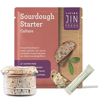 Sourdough Starter Culture 1 packet, Gluten Free Sourdough Starter Culture, Ready to Use Sour Dough Starter with One-time Feeding, Gluten-Free, Easy to Use, Vigorous Fermentation, Breakdown Gluten