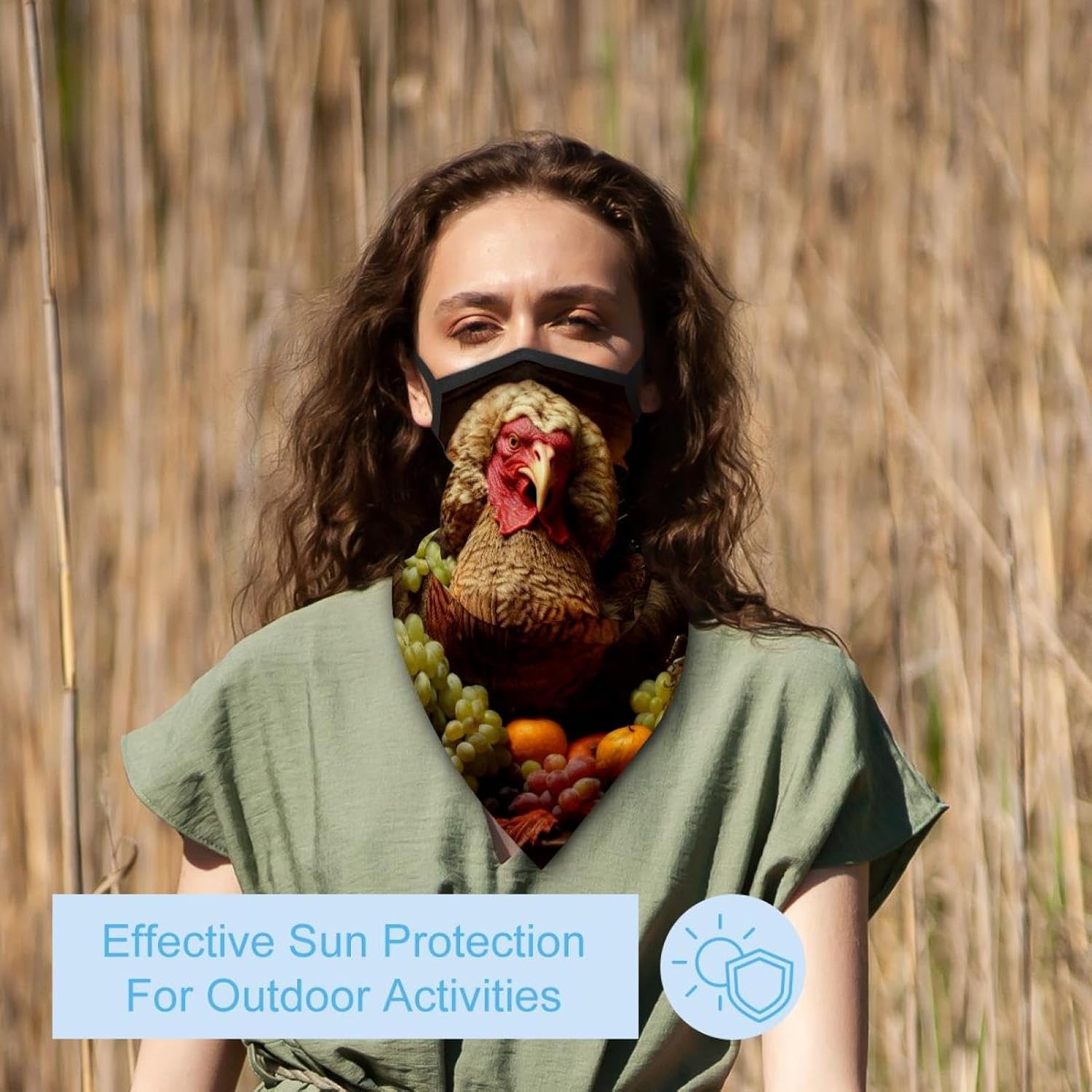 4 Pieces Thanksgiving Turkey Neck Gaiter Bandana Face Mask, Sun Cooling Scarf Gator Cover Head for Men Women