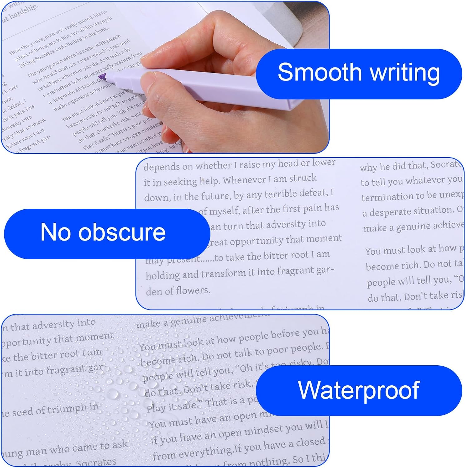 100 Sheets Transparent Sticky Notes, 2 Pads Extra Large Self-Adhesive Clear Sticky Notes, 5.5x8 Inch Waterproof Translucent Sticky-Paper for School, Office, Classroom, Books Annotation (A5 Size) image 3