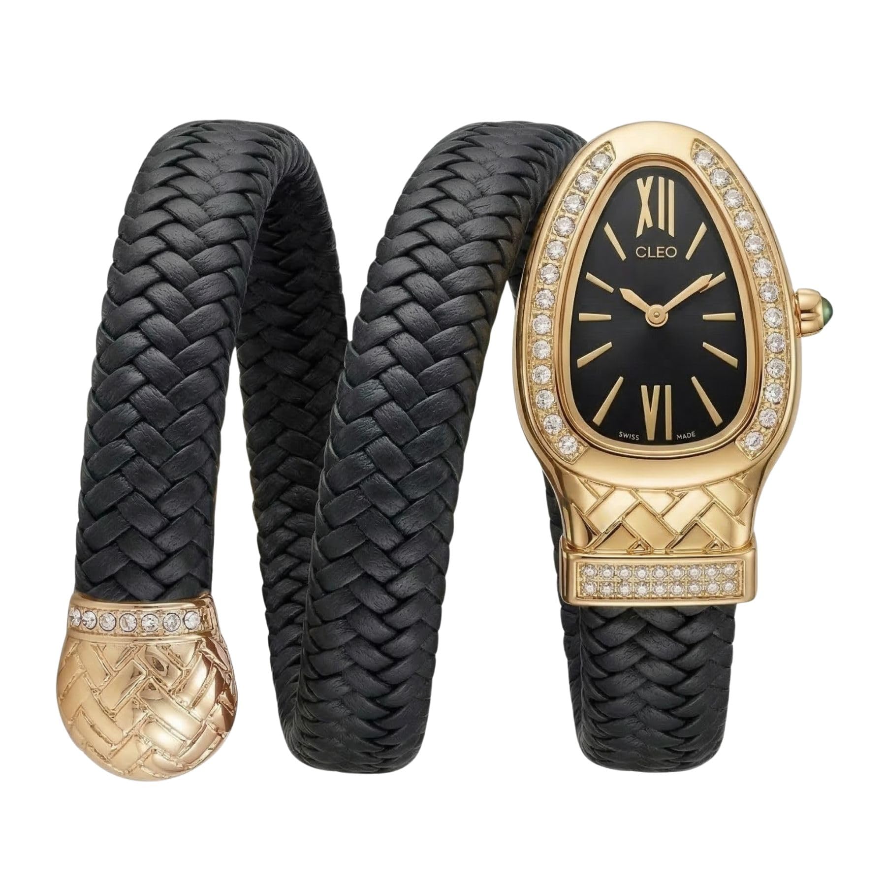 Serpentine Snake Watch for Women, Black Black 176 - Image 1