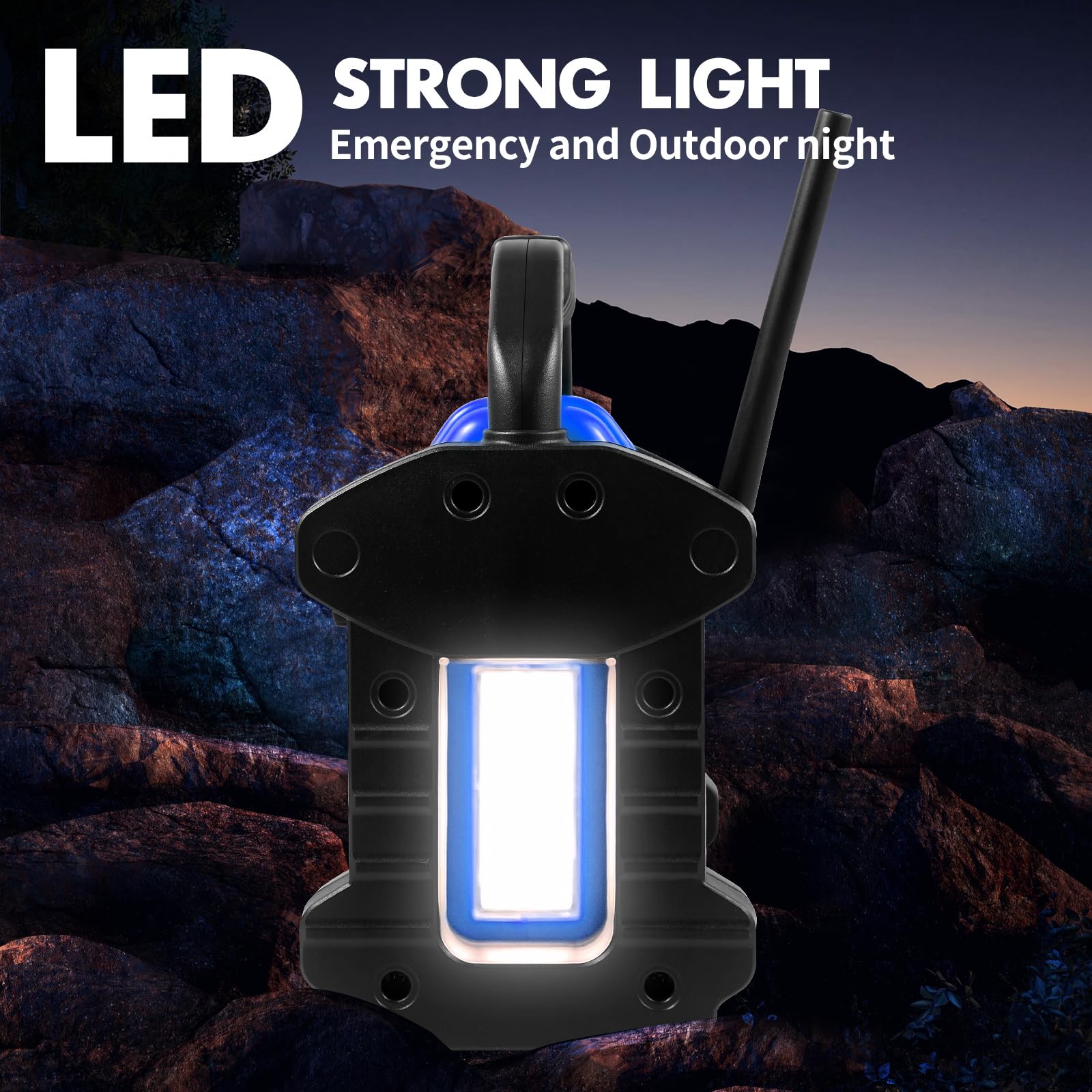Baustelleradio Outdoor Lautsprecher Bluetooth Wireless, 30W IPX 66 wasserdicht FM-Uhr-Radio, tragbar mit LED-Lichtern, Kollisionsschutzradios für Outdoor/Arbeit/Garage (P250)
