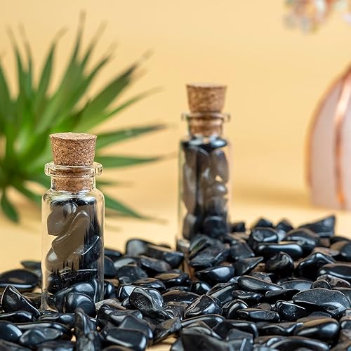 Miniatura 2 de Chips de cristal de turmalina negra a granel, regalo de San Valentín, cristal curativo natural de forma irregular, piedra triturada Reik, chips de