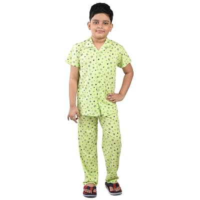 Clothe Funn Baby Boy's Cotton Printed Night Suit (BNS-001_Lime Green_18 Months-24 Months)