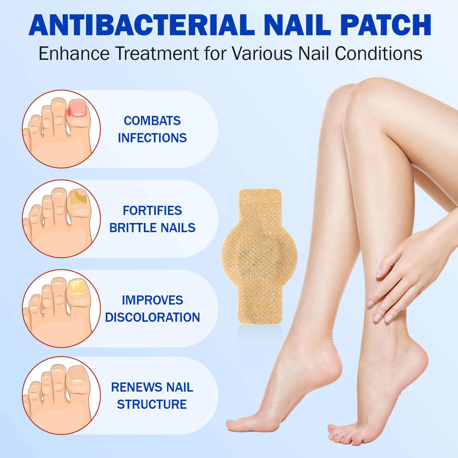 21Pcs Fungal Nail Patches, Fungal Nail Patches for Toenails Multi-Purpose Toenail Repair Treatment Pads - Image 2