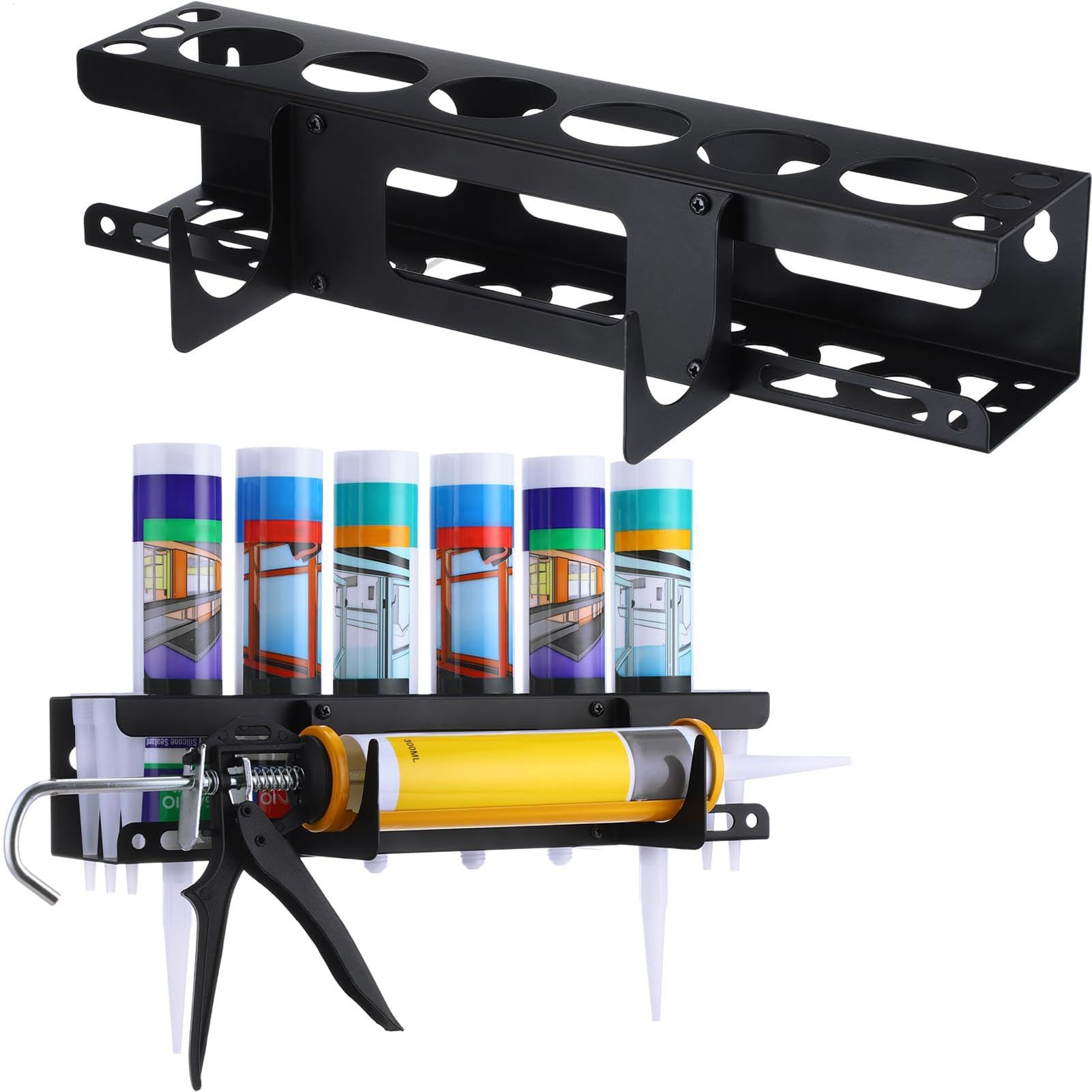 Support Mural Cartouche Silicone, Support Cartouche Silicone Utilitaire, Support De Rangement Pour Tube De Calfeutrage, Organisateur D'outils De Calfeutrage,tube De Rangement, Support Pisto