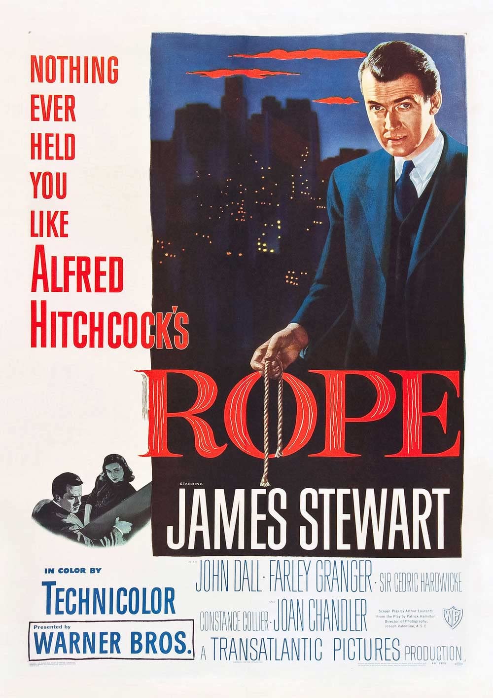 Alfred Hitchcock Rope James Stewart Poster/Print/Picture Satin Photo Paper - A4-210mm x 297mm