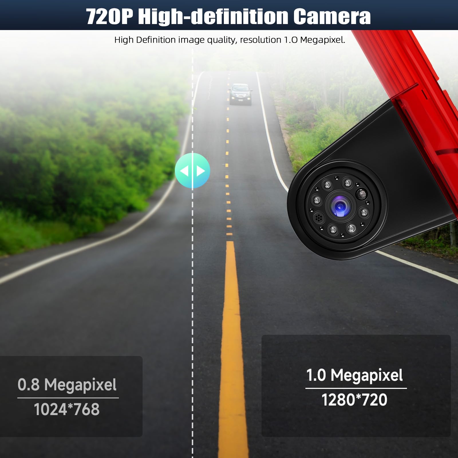 Cámara de Marcha atrás CAMECHO 720P HD para FIAT Ducato/Peugeot Boxer 2006-2018, Gran Angular 140°, Impermeable IP67, visión Nocturna con Luces infrarrojas, fácil de Instalar