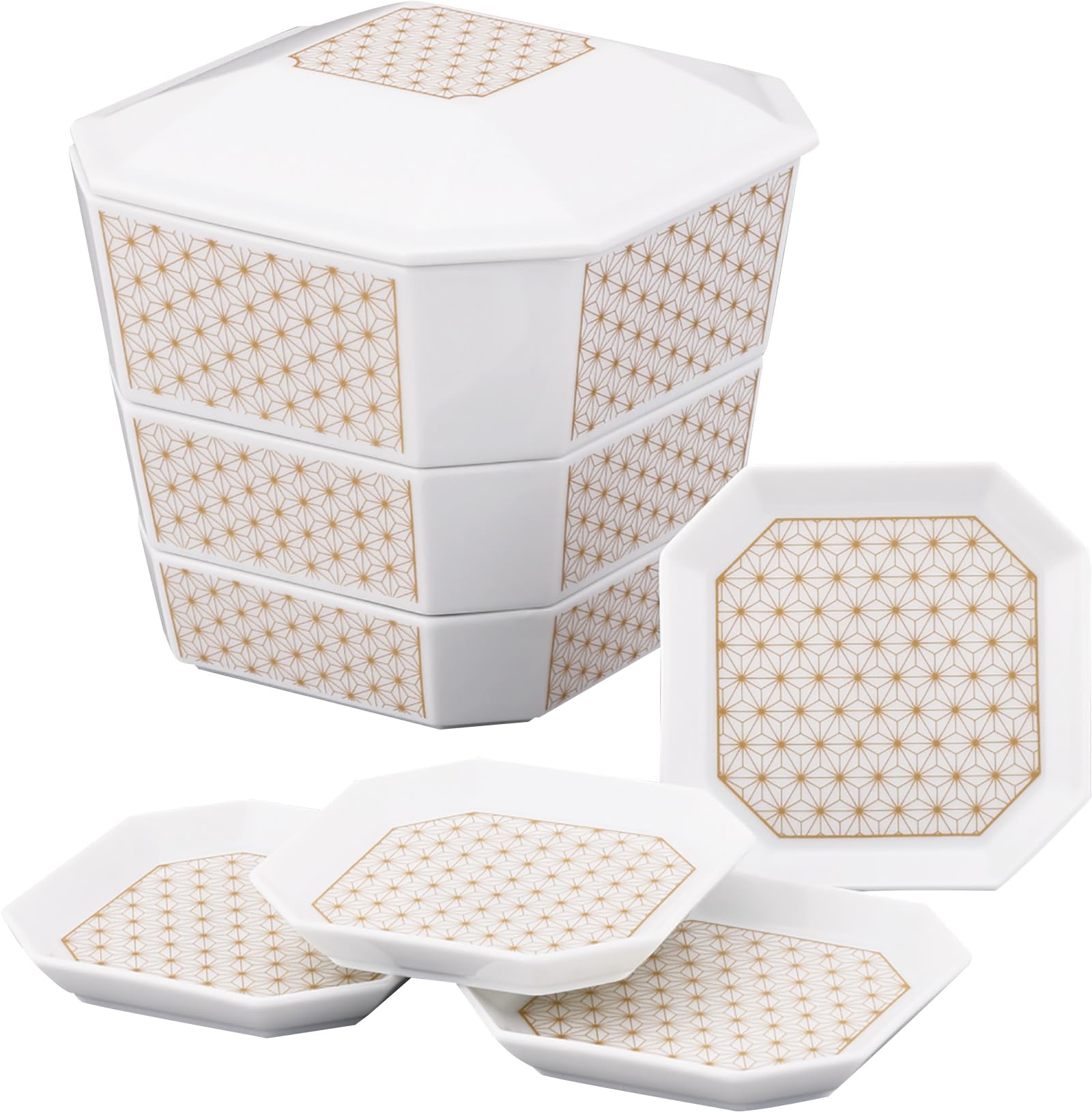 10593山加商店 入れ子で重ねて小さく収納 3段 重箱お重 おせち