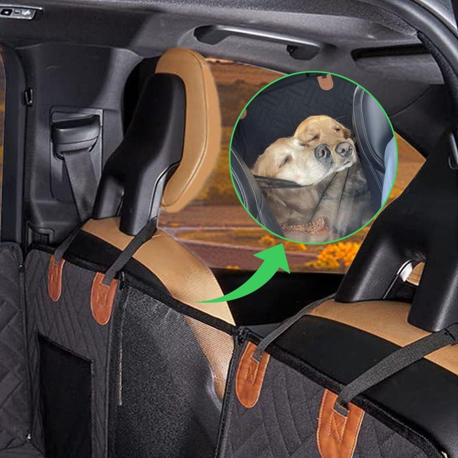Hondenautostoelverlenger met opslag, voor- en achterbankverlenging voor honden, spleetstoelvuller voor auto, geschikt voor honden tot 200 lbs (kleine maat: 19,25 x 9,8 x 13 inch