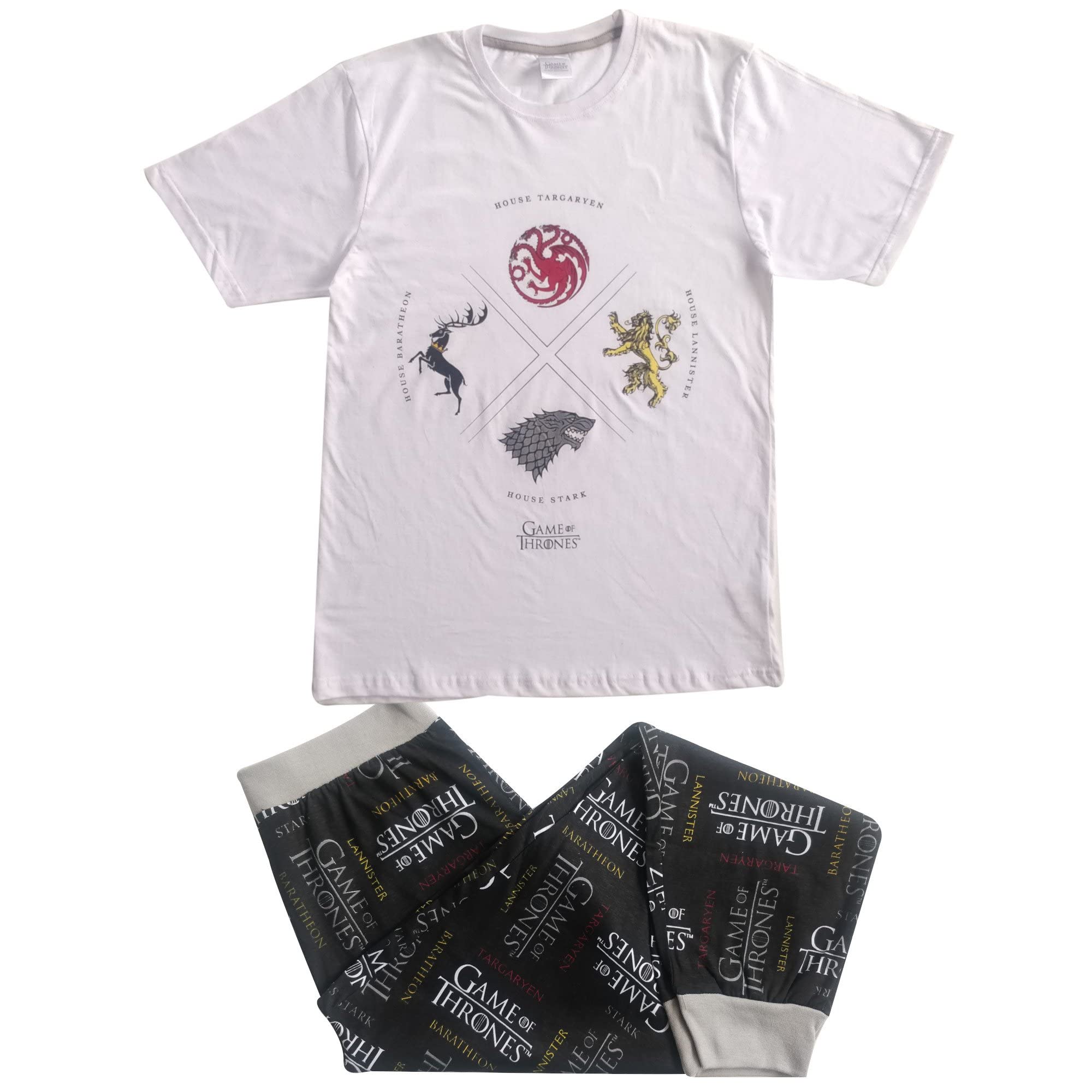 Tdp Textiles Men's Multi /Boys Official Game Of Thrones Houses Pyjama Set/Pyjamas Size Medium