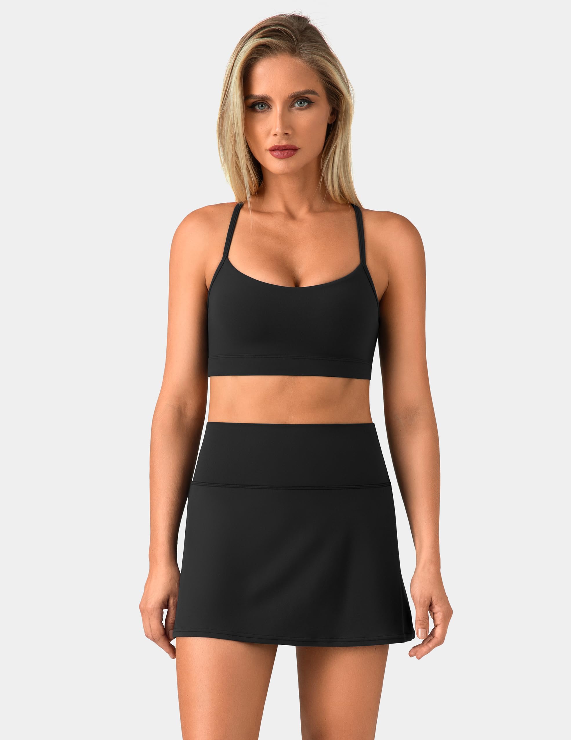 Colorfulkoala Dreamlux Jupe Tennis Femme avec Short Poches Jupe Courte Femme pour Tennis Golf Course Padel
