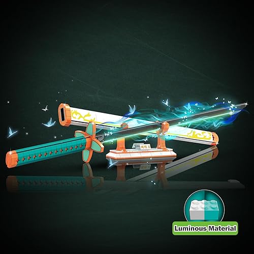 Miniatura 2 de JMBricklayer Juego de construcción de espada de anime para cosplay luminoso 70116 para adultos, juguete modelo de construcción de espada, juego de
