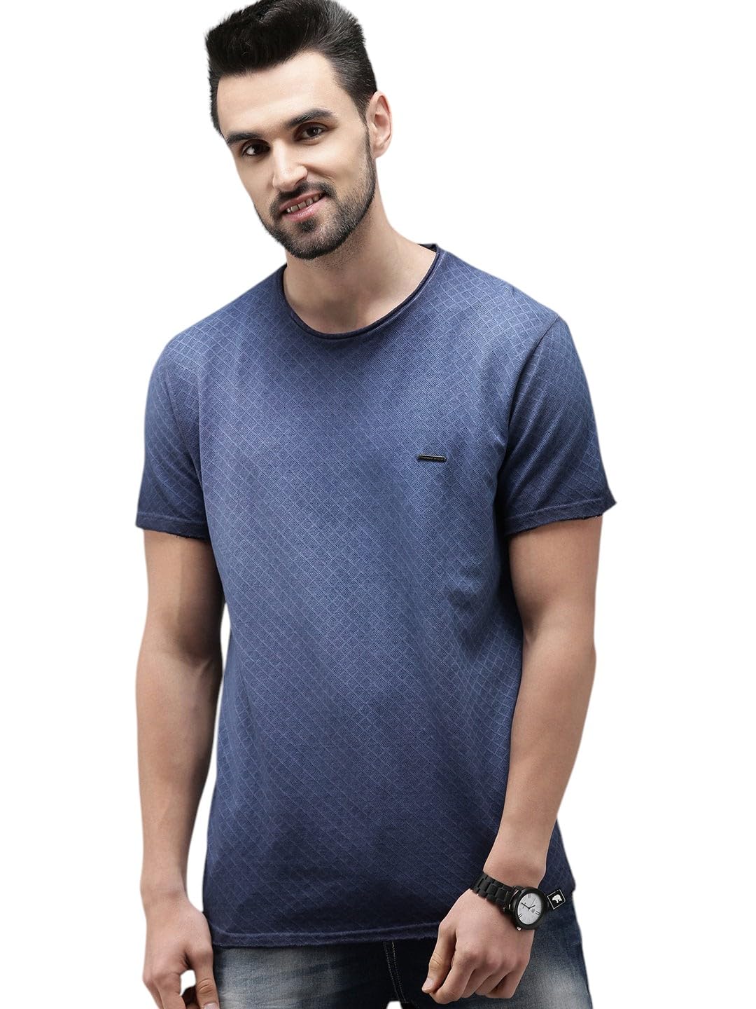 the bear house Men's Green Regular Fit Cotton T-Shirt-picture-23